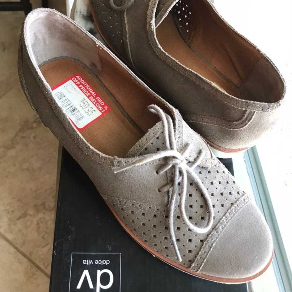 NIB Size 6 Taupe Suede Flats - image 1