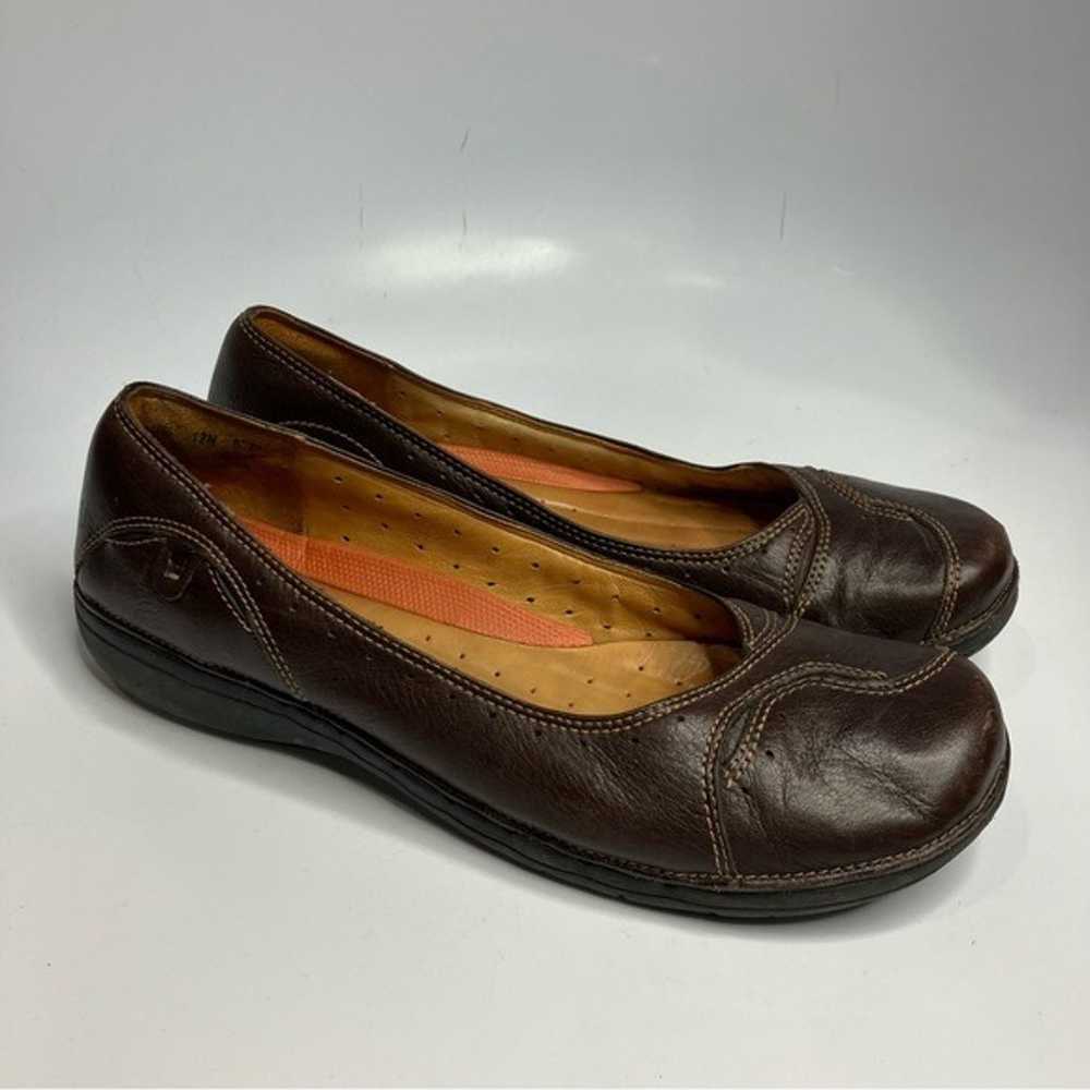 Clarks brown leather flats size 12 - image 1