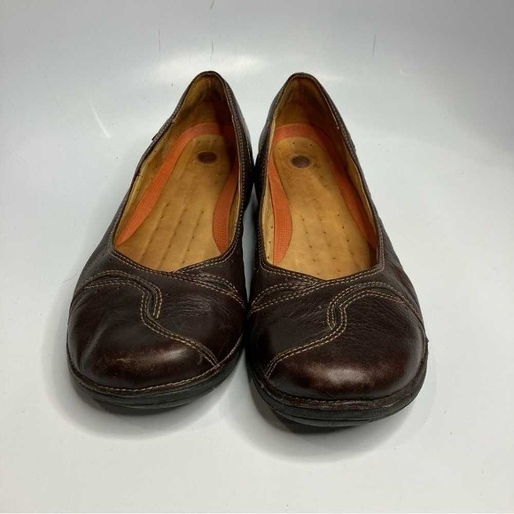 Clarks brown leather flats size 12 - image 2