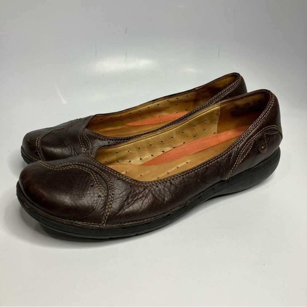 Clarks brown leather flats size 12 - image 3