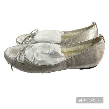Chico's Fuzzy Lined Ballet Flats Metallic Silver … - image 1