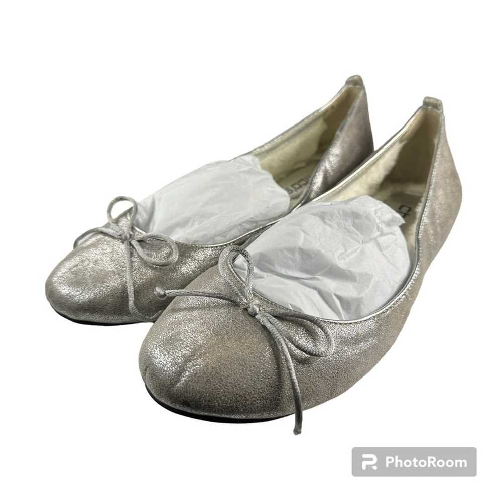 Chico's Fuzzy Lined Ballet Flats Metallic Silver … - image 2