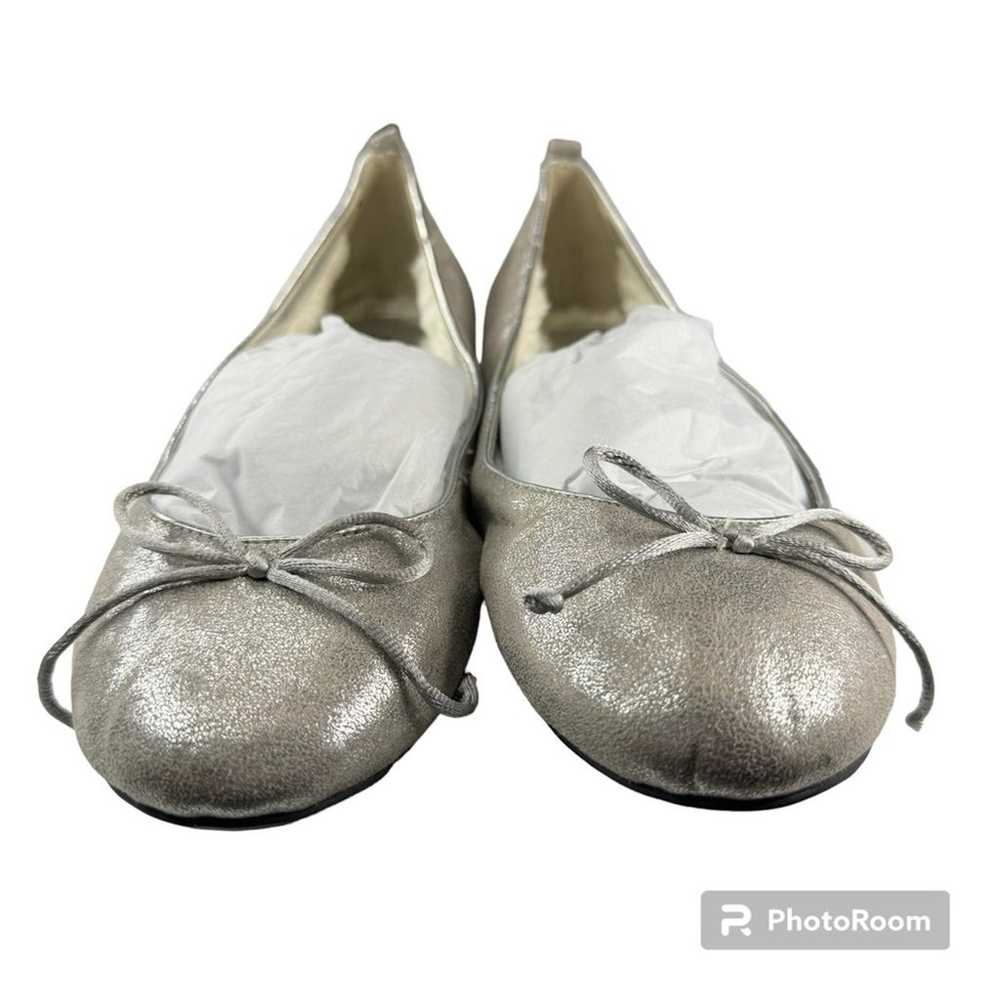 Chico's Fuzzy Lined Ballet Flats Metallic Silver … - image 3