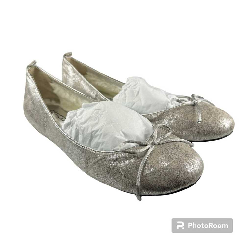 Chico's Fuzzy Lined Ballet Flats Metallic Silver … - image 4