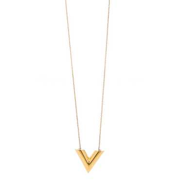 LOUIS VUITTON Brass Essential V Necklace Gold - image 1