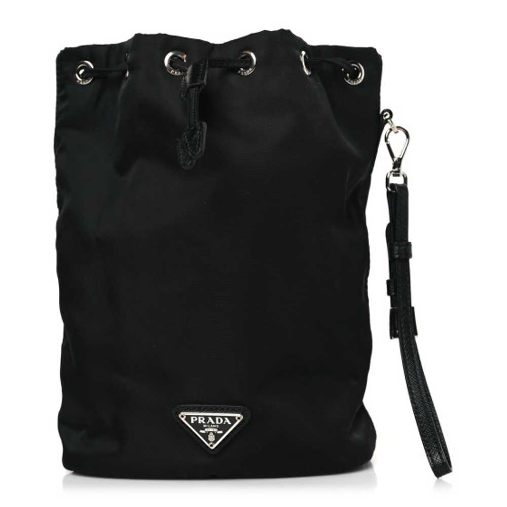 PRADA Nylon Vela Drawstring Pouch Bag Black - image 1