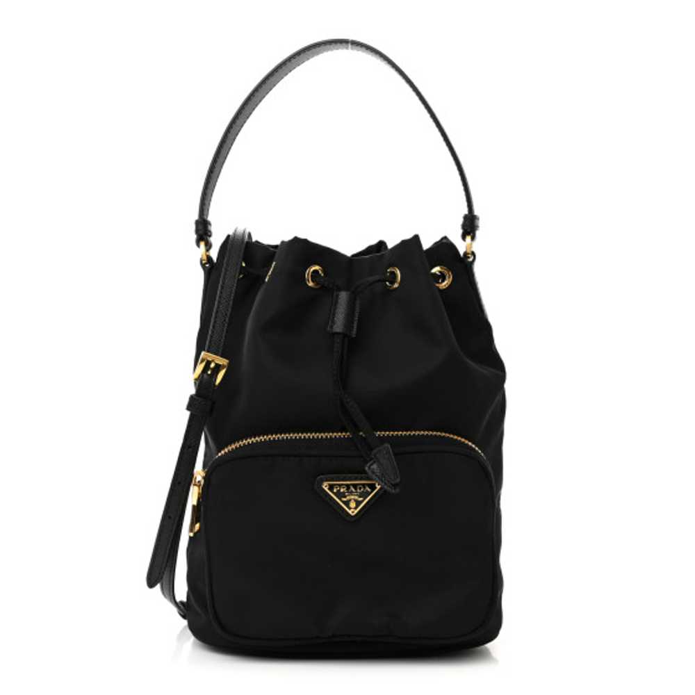 PRADA Re-Nylon Duet Drawstring Shoulder Bag Black - image 1