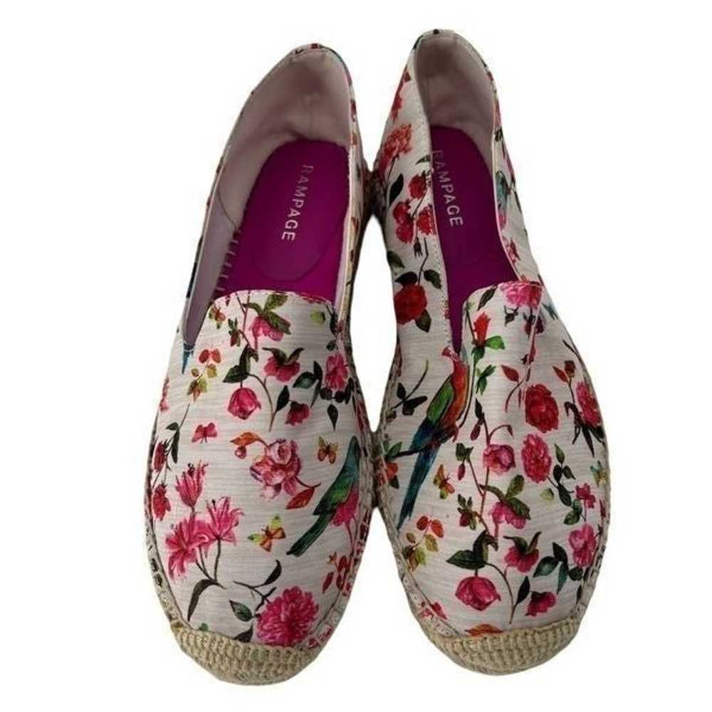 Rampage White Pink Floral Bird Print Slip-On Shoe… - image 5