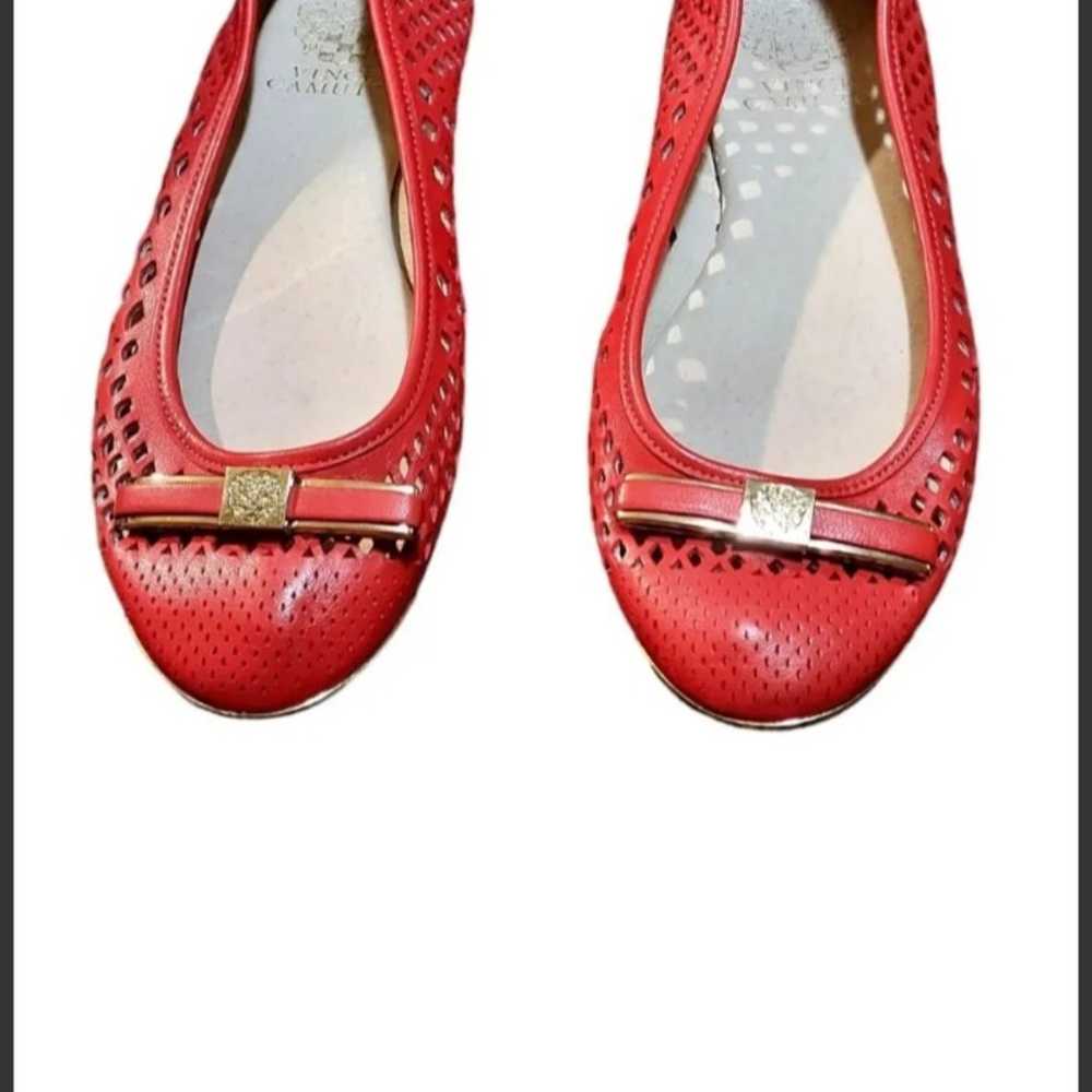 Vince Camuto Shoes Flats 5.5 Leather Orange Red F… - image 3