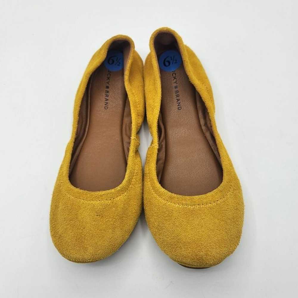 Lucky Brand Erin Mustard Yellow Suede Slip On Bal… - image 5