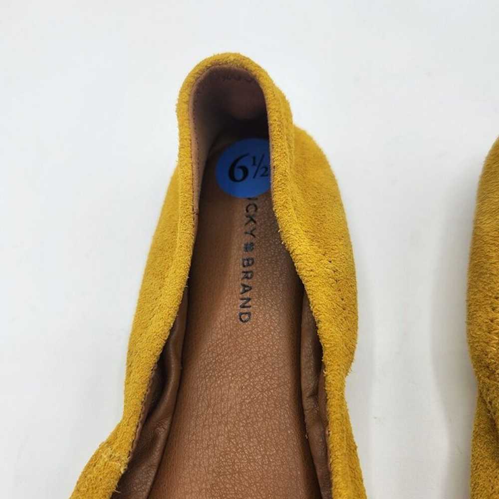 Lucky Brand Erin Mustard Yellow Suede Slip On Bal… - image 6