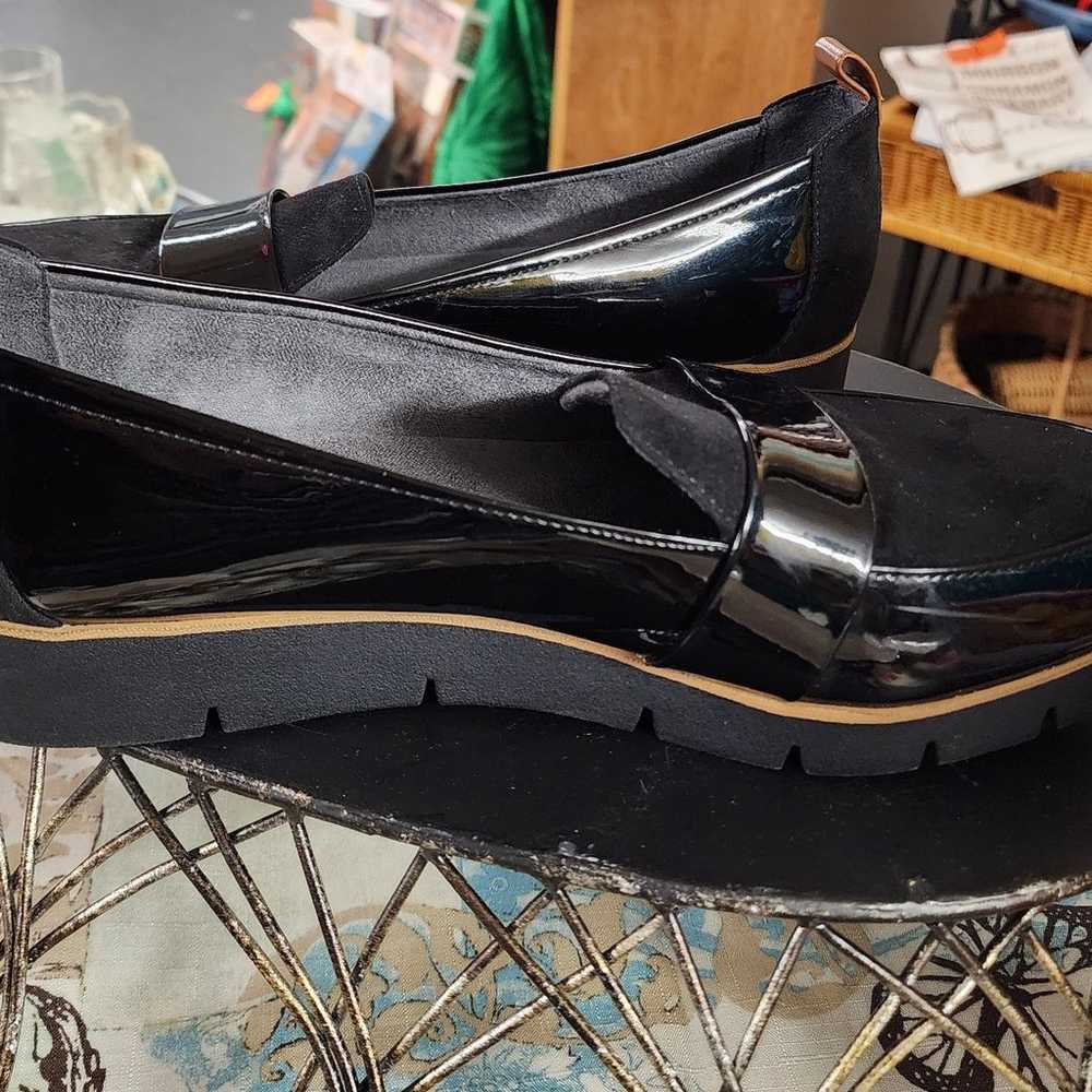Ladies Size 10 Black Patent Slip On Shoes by Dr S… - image 3