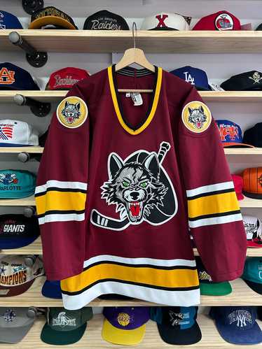 Vintage 90s IHL Chicago Wolves Buaer Authentic Jer