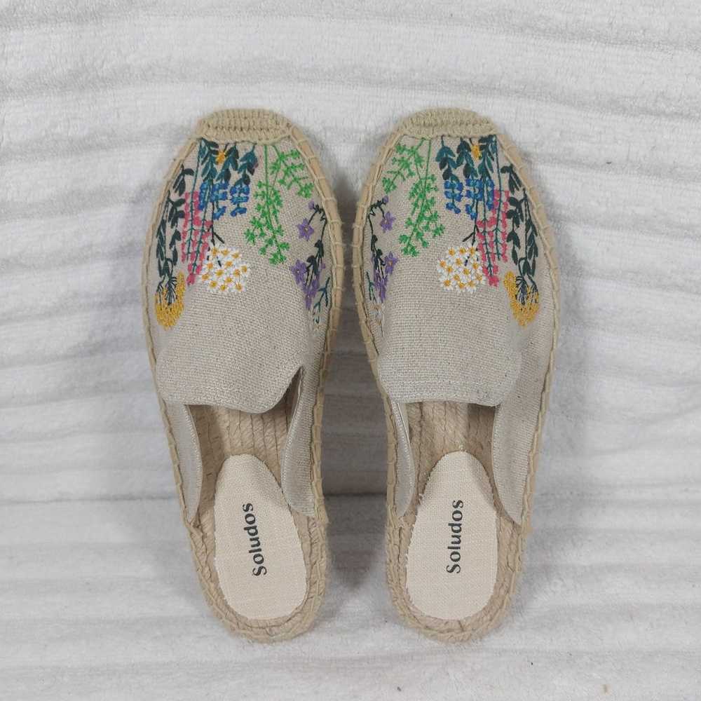Soludos Embroidered Wildflower Espadrille Mule Fl… - image 1