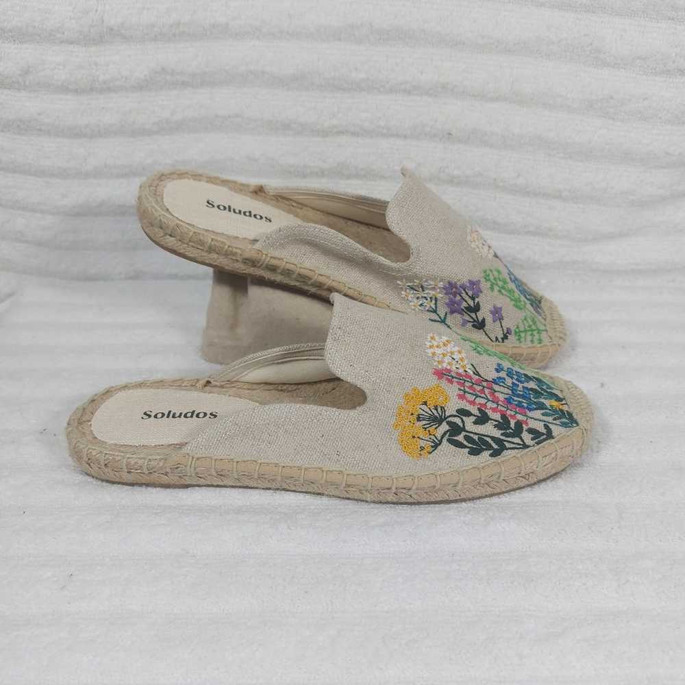 Soludos Embroidered Wildflower Espadrille Mule Fl… - image 2