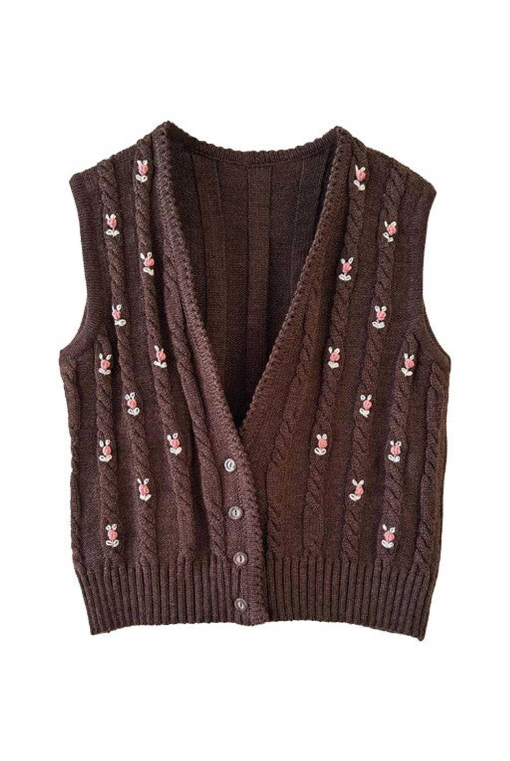 Austrian vest - Austrian sleeveless vest in choco… - image 1