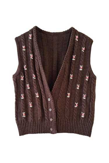 Austrian vest - Austrian sleeveless vest in choco… - image 1