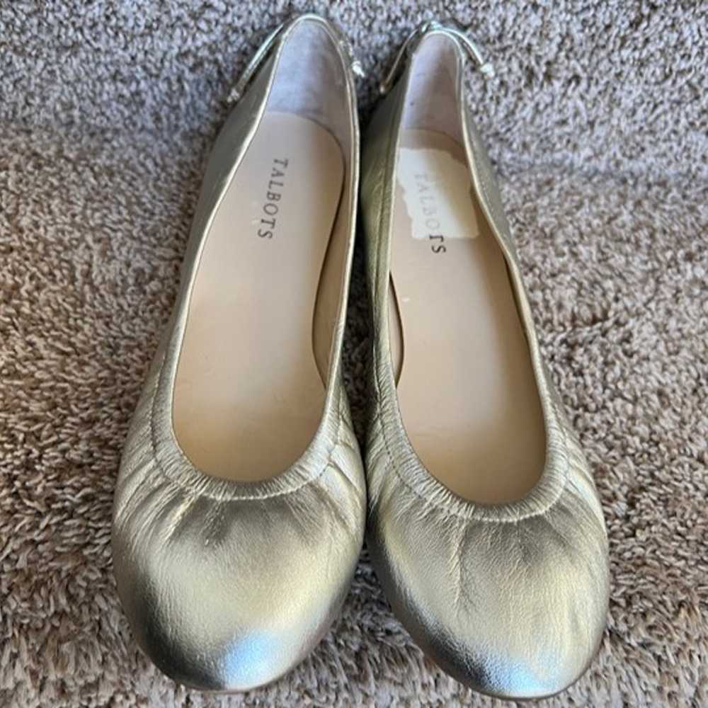 Talbots Women's Gold Roxi Leather Flats - image 1