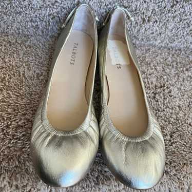 Talbots Women's Gold Roxi Leather Flats