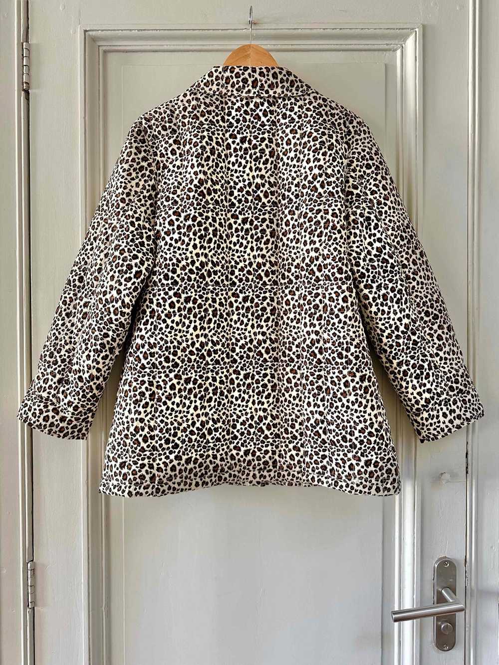 Leopard silk down jacket - Leopard quilted jacket… - image 6