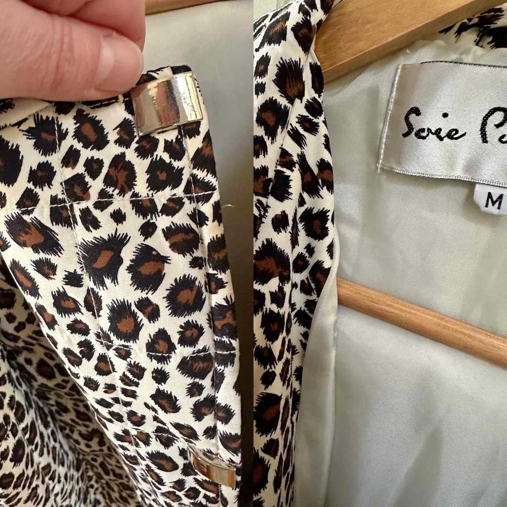 Leopard silk down jacket - Leopard quilted jacket… - image 7
