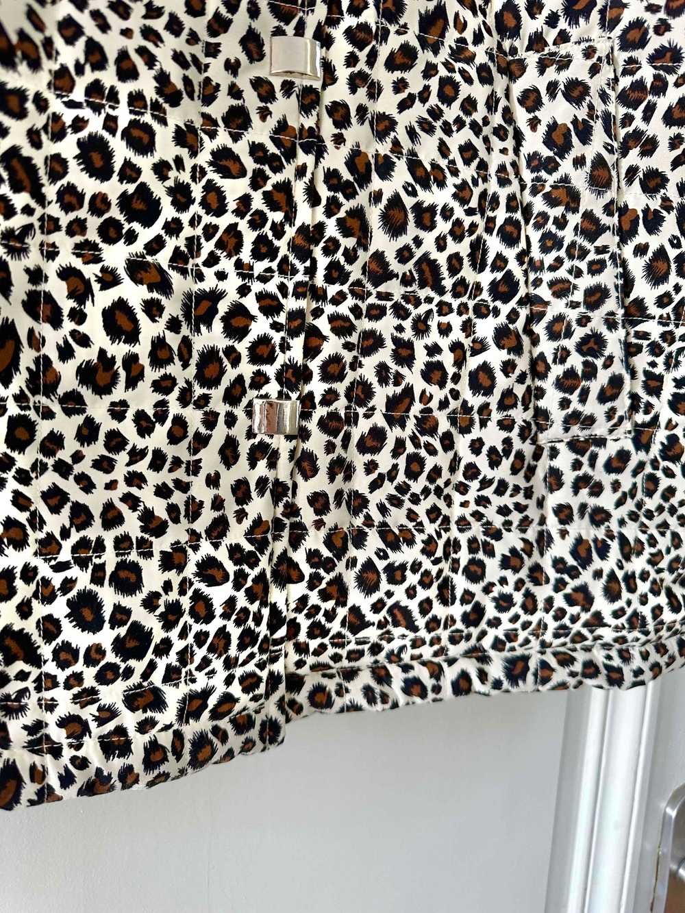 Leopard silk down jacket - Leopard quilted jacket… - image 8