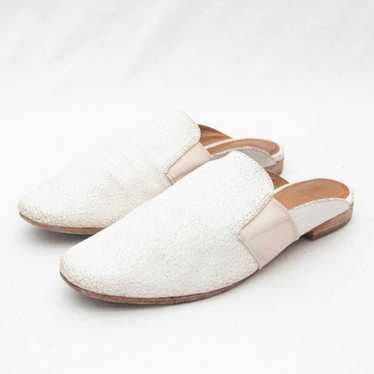 Frye Terri White Gore Textured Leather Mules 9 - image 1