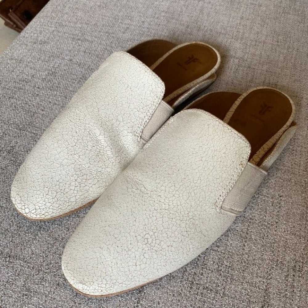 Frye Terri White Gore Textured Leather Mules 9 - image 2