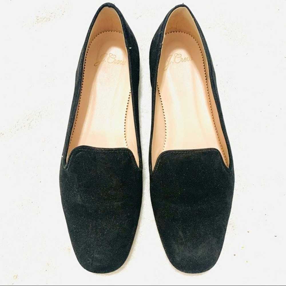 J. CREW Black Suede leather Smoking Slip-on flats… - image 3