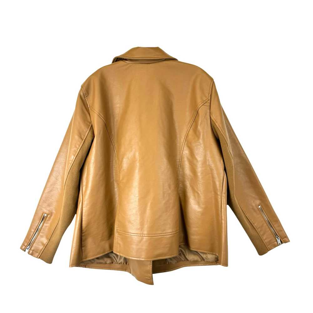 Lane Bryant Tan Faux Leather Moto Jacket - image 2