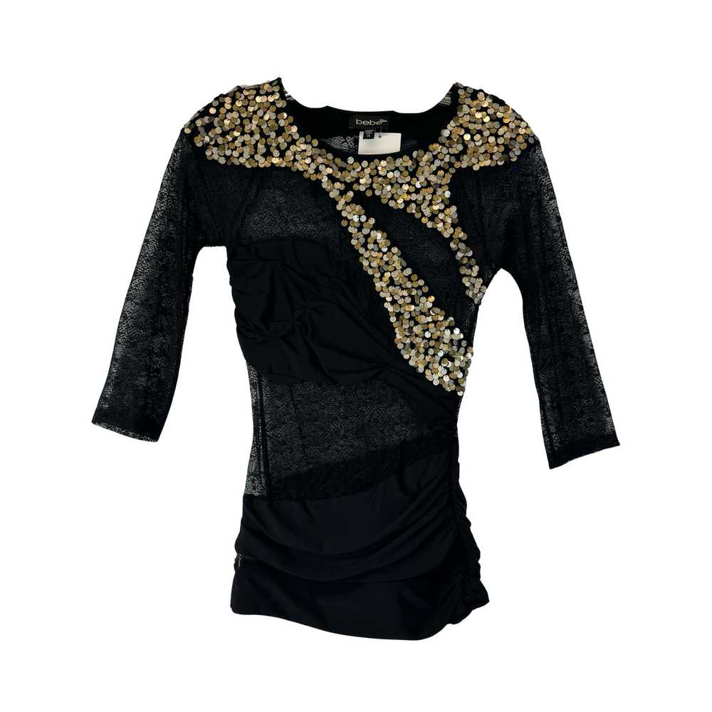 Bebe Sequined Lace Top - image 1