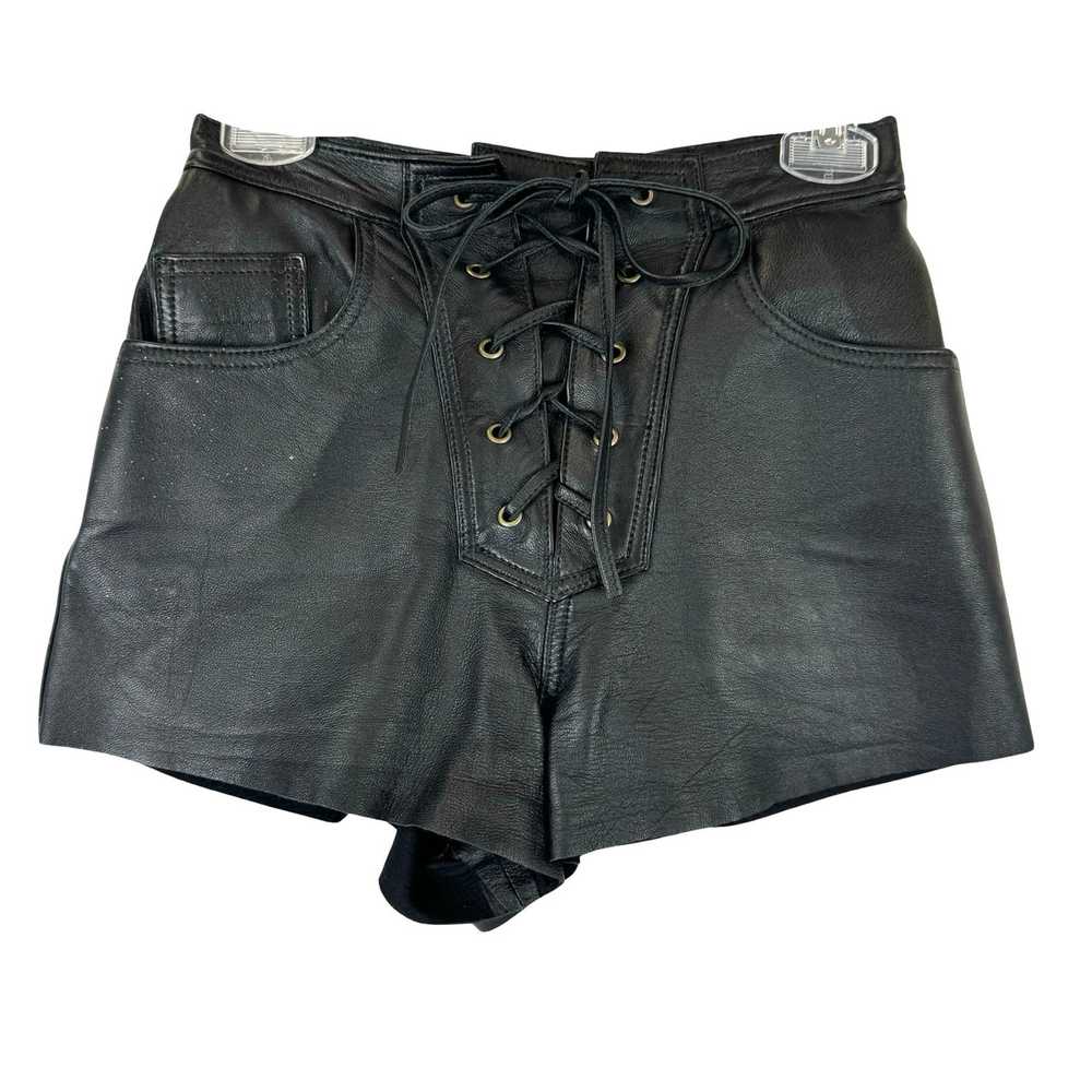 Lace Up Leather Shorts - image 1