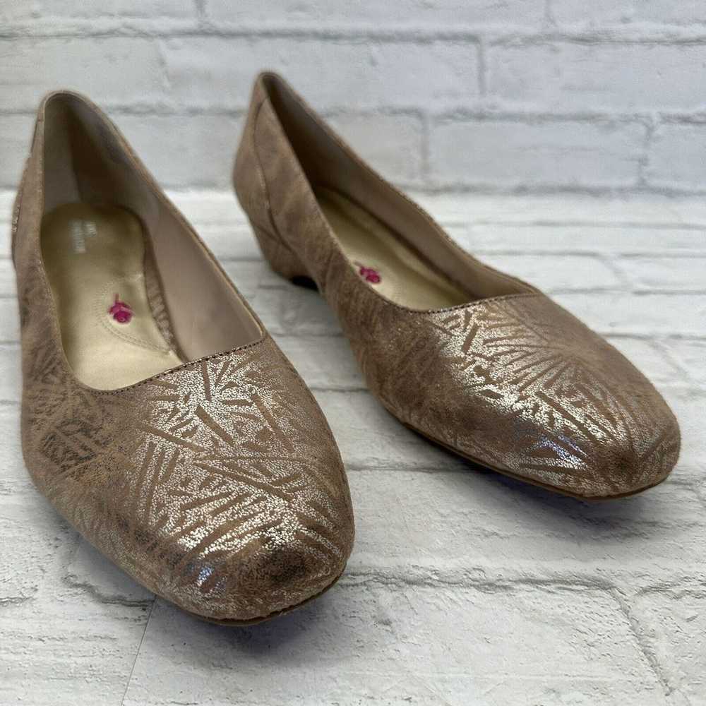 Ros Hommerson Tabitha Ballet Flat Shoes Beige Met… - image 1