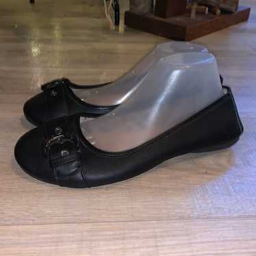 Harborsides memory foam black buckle flats wander 