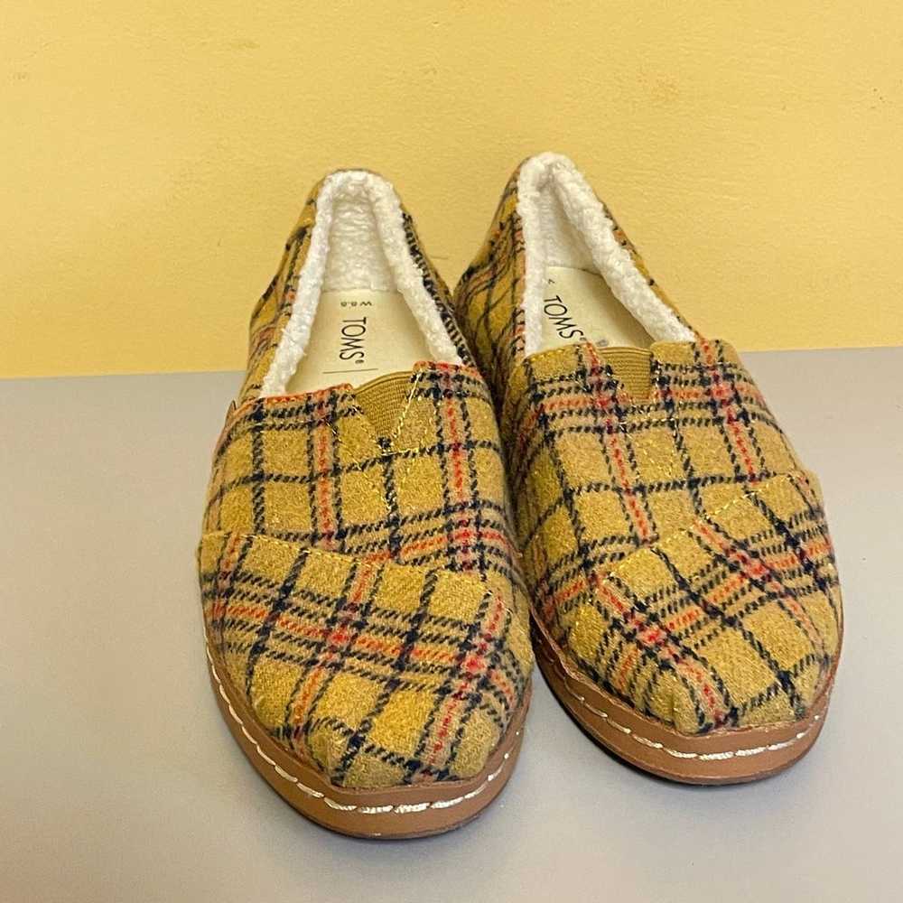 Toms Alpargata Fleece Slip On Flats 5.5 Mustard Y… - image 6