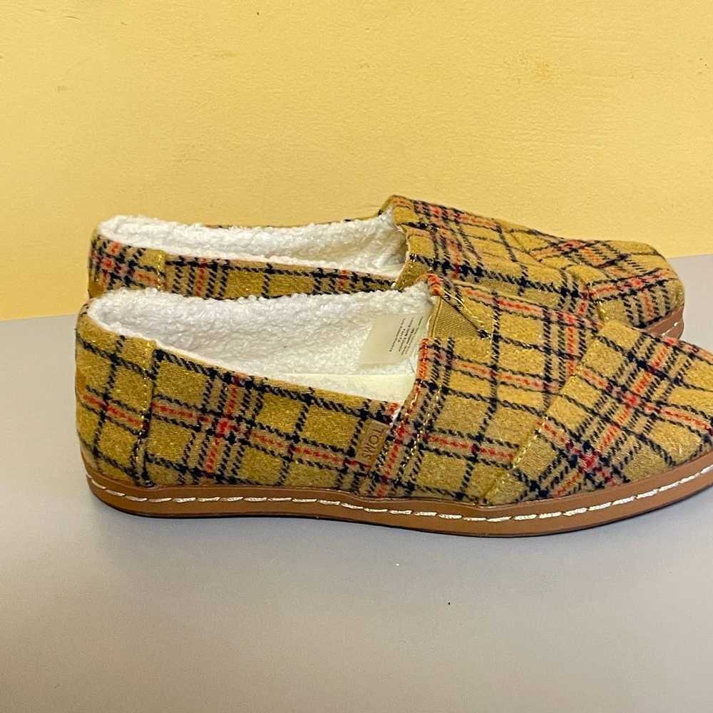 Toms Alpargata Fleece Slip On Flats 5.5 Mustard Y… - image 7