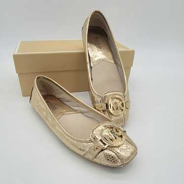 Michael Kors Gold Snake Skin Flats