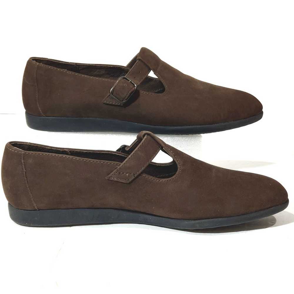 Rockport Brown Leather Suede Mary Jane Buckle Fla… - image 7