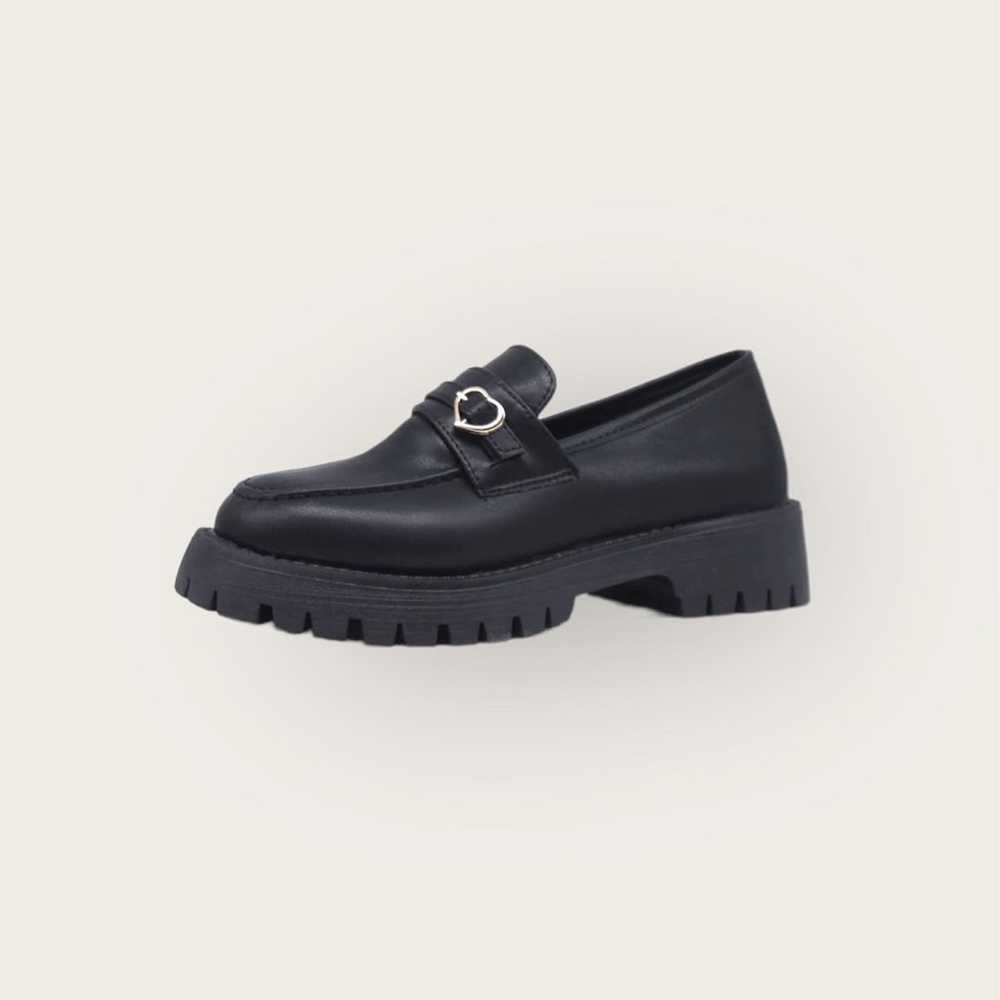Heart Ring Black Chunky Loafers - image 7