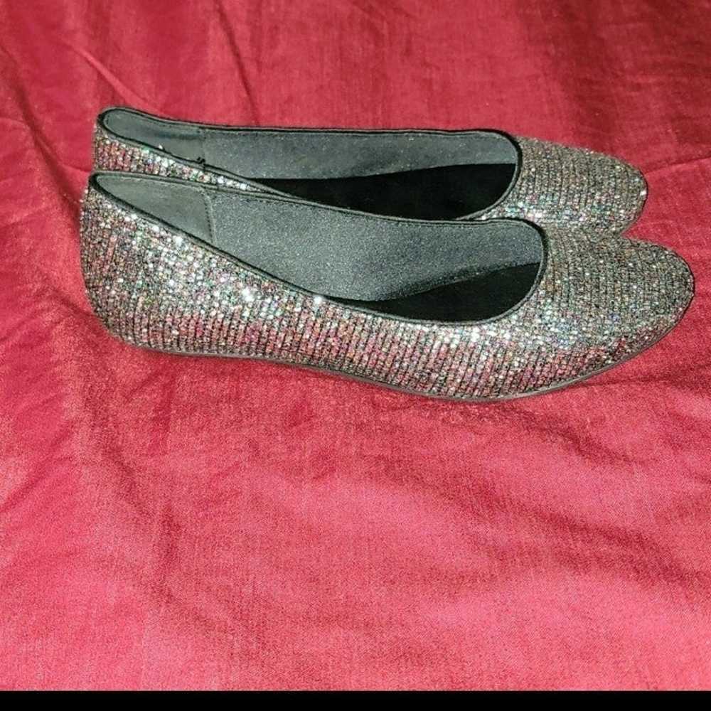 Girls Cupcake Couture Black Glitter Flats Size: 4 - image 2