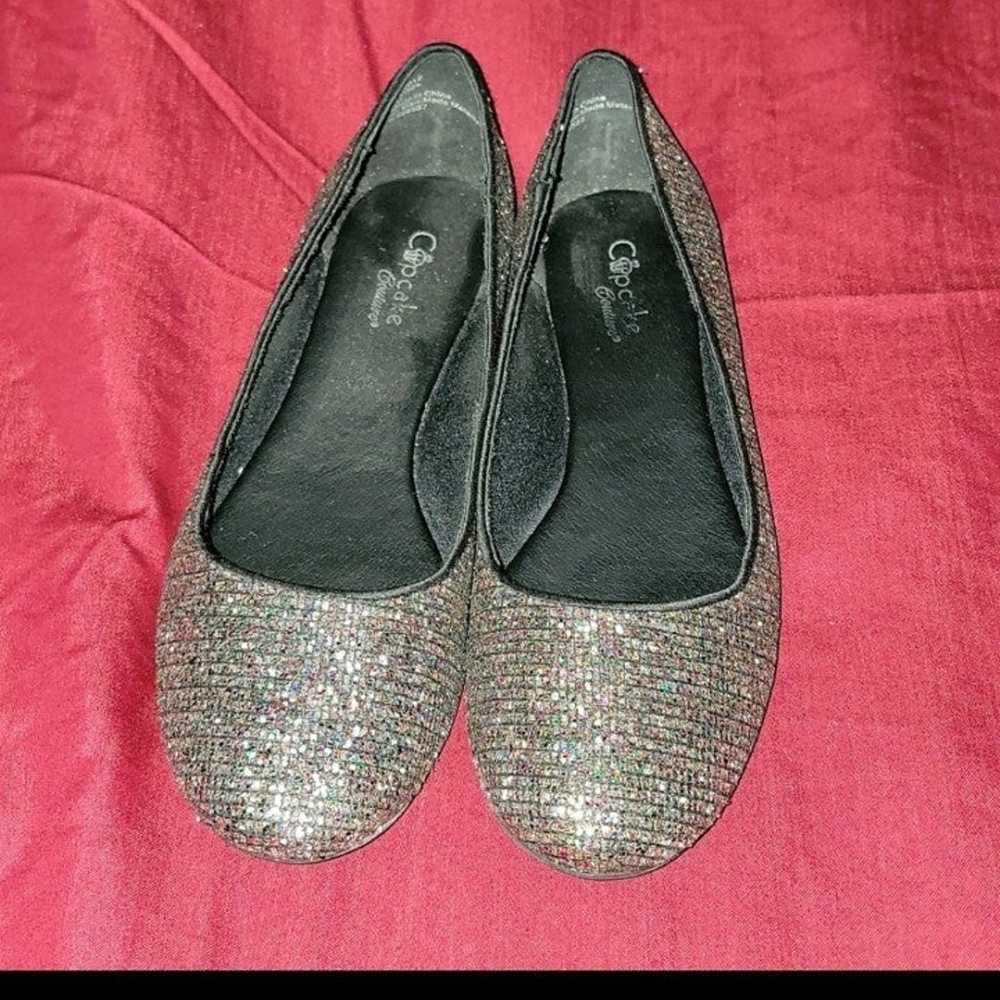 Girls Cupcake Couture Black Glitter Flats Size: 4 - image 6