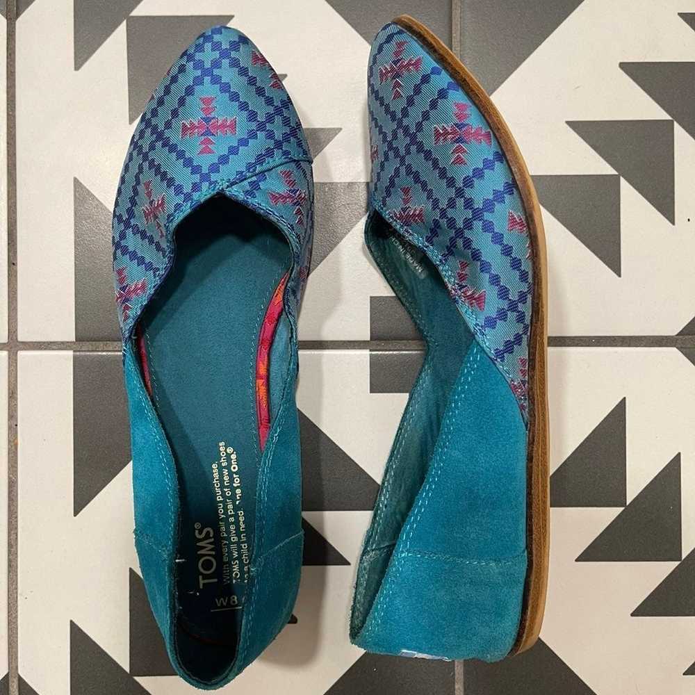 TOMS Jutti Flats Satin and Suede Aztec Pattern - image 1