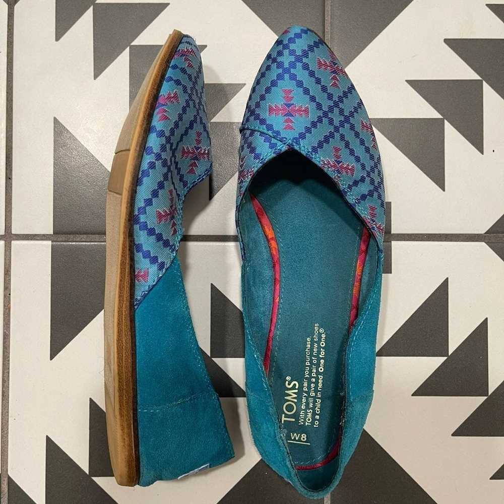 TOMS Jutti Flats Satin and Suede Aztec Pattern - image 2