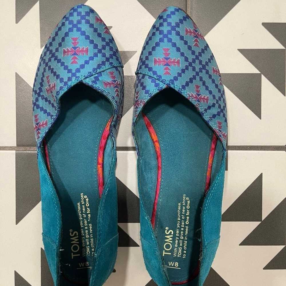 TOMS Jutti Flats Satin and Suede Aztec Pattern - image 3