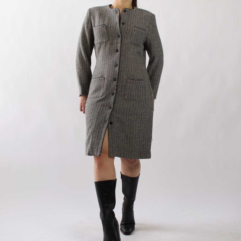 Vintage Speckled Grey Tailored Dress - image 10