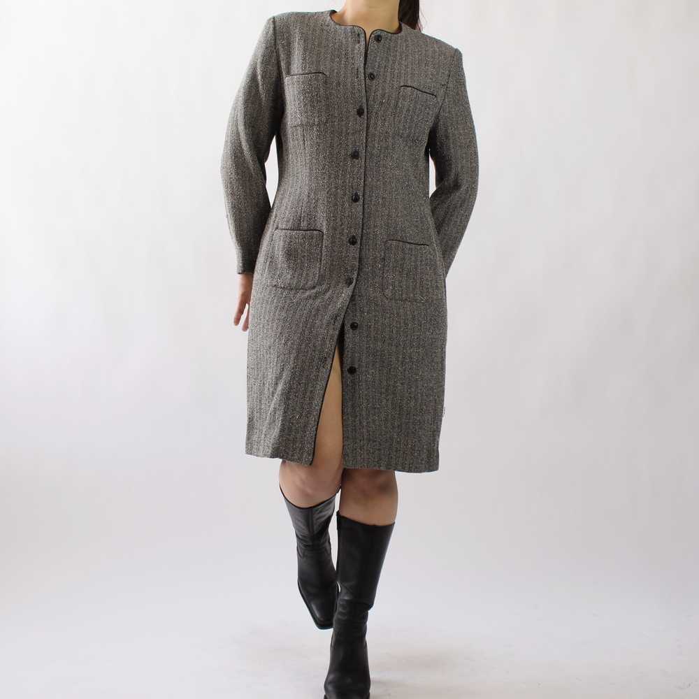 Vintage Speckled Grey Tailored Dress - image 5