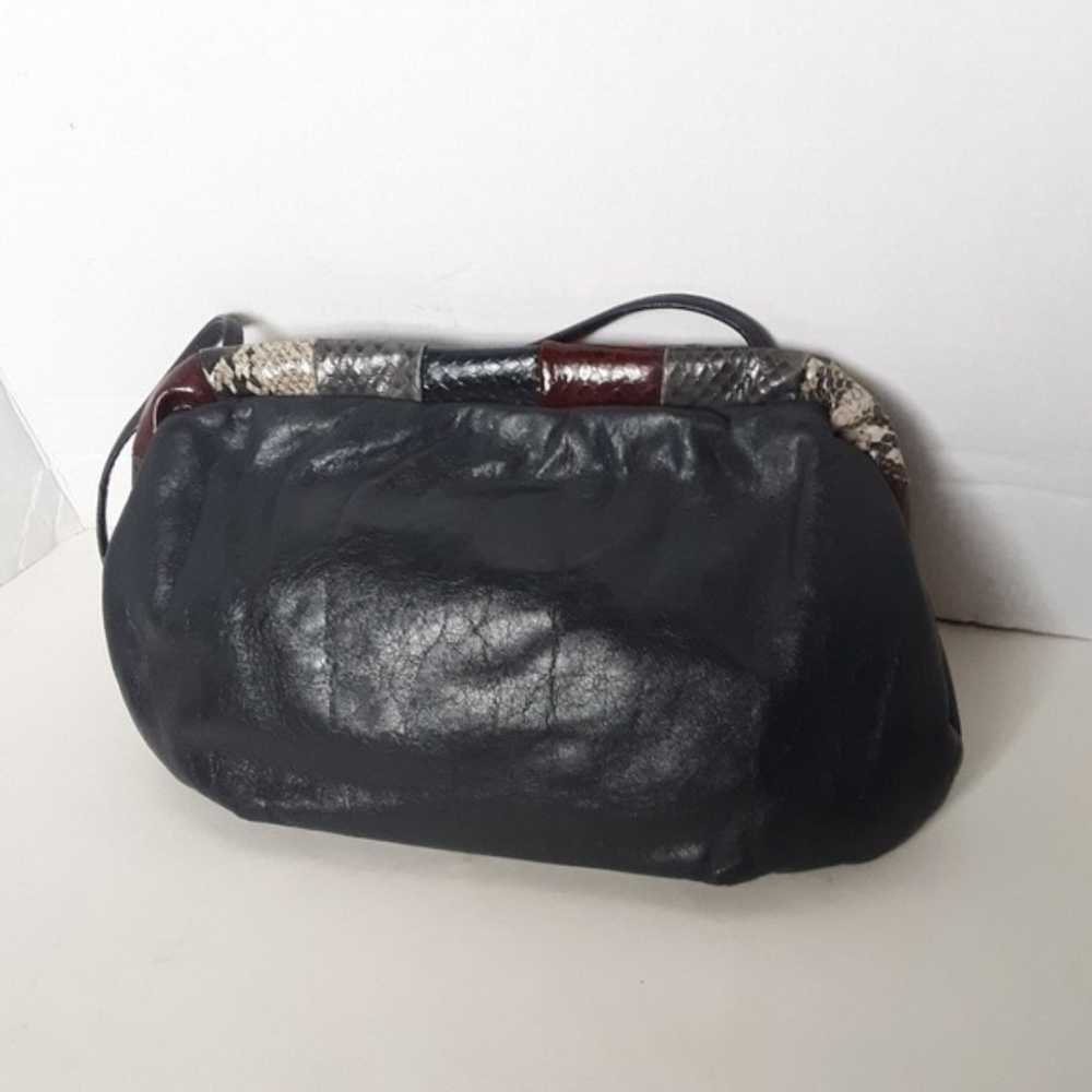 Vintage Women Leather Dark Clutches Shoulder Bag - image 10