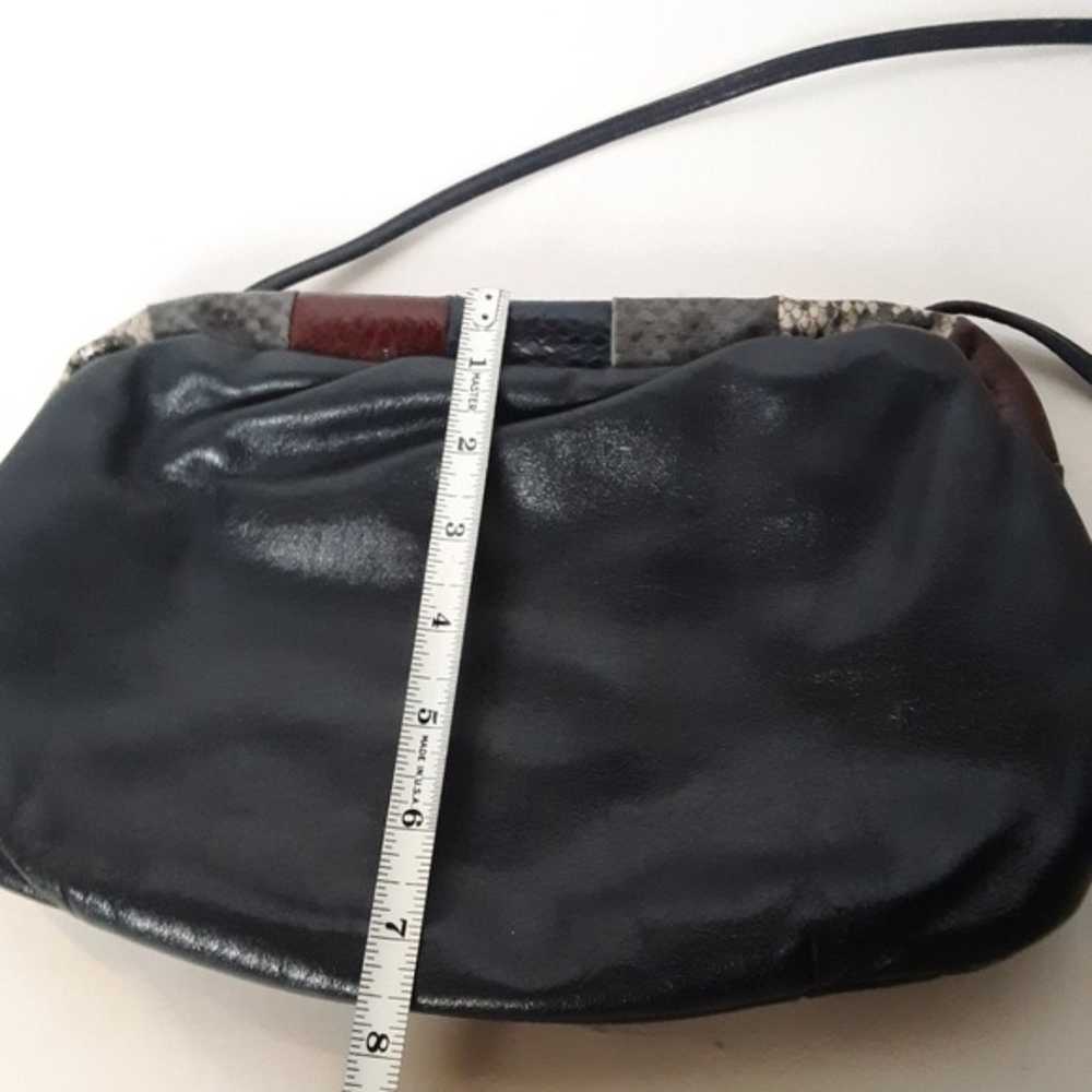 Vintage Women Leather Dark Clutches Shoulder Bag - image 7
