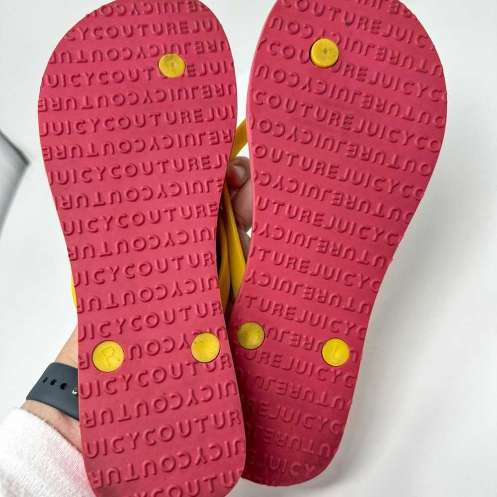 Juicy Couture Pink and Yellow Flip Flops, EUC, Si… - image 9