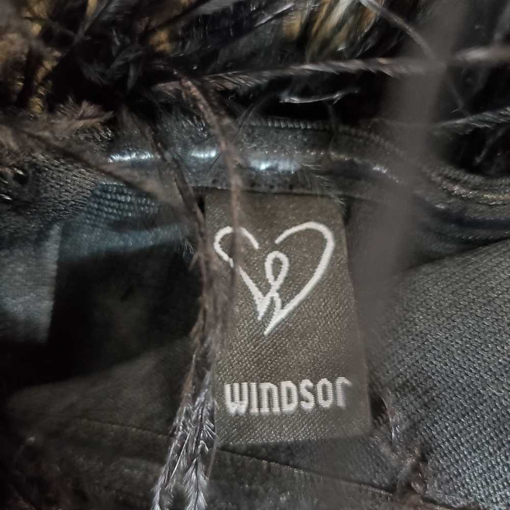 Windsor Women Black Strapless Feather Maxi Dress … - image 2
